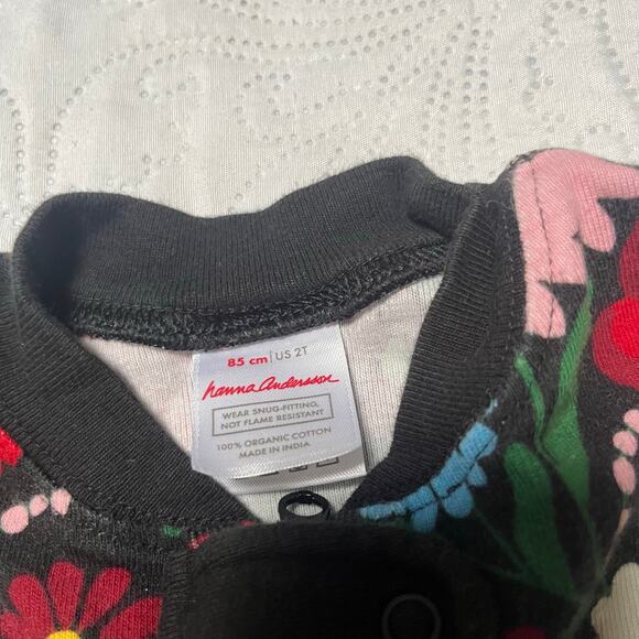 Hanna Andersson Festive Flowers Organic Cotton Sleeper PJs 2T - Picture 5 of 5